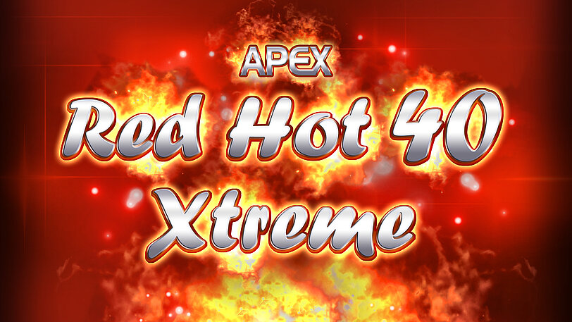 Rot-gelb brennendes Apex Red Hot 40 Xtreme Logo.