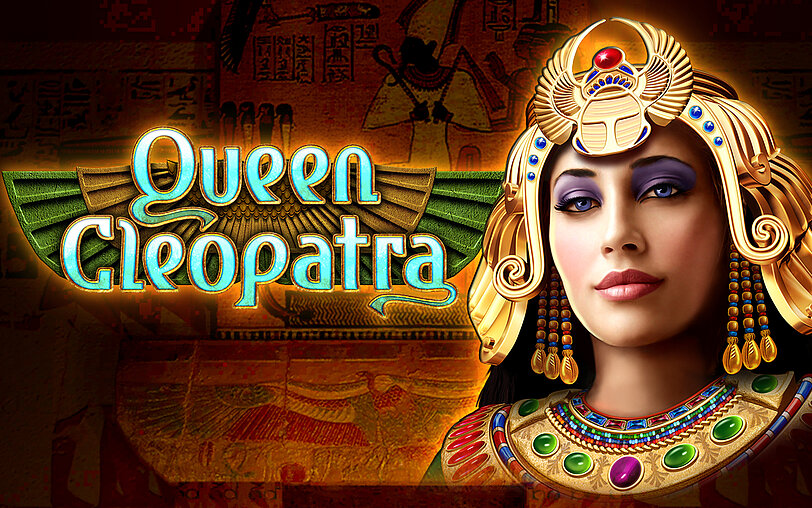 Spielansicht von Queen Cleopatra mit Gewinnwalzen und Gewinnsymbolen. 