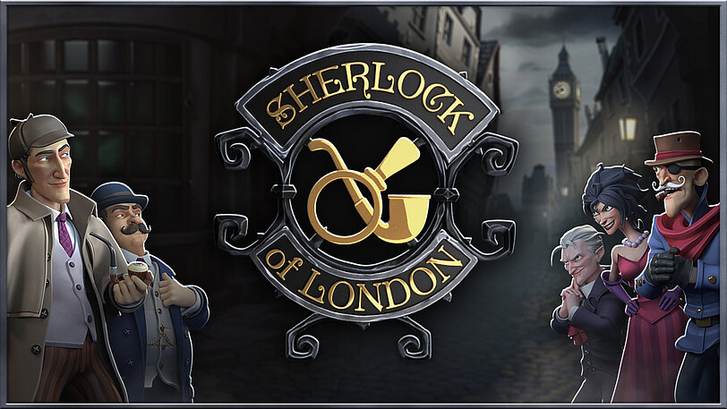 Sherlock Holmes und James Watson stehen ihren Widersachern wie Moriarty im duesteren London gegenueber.